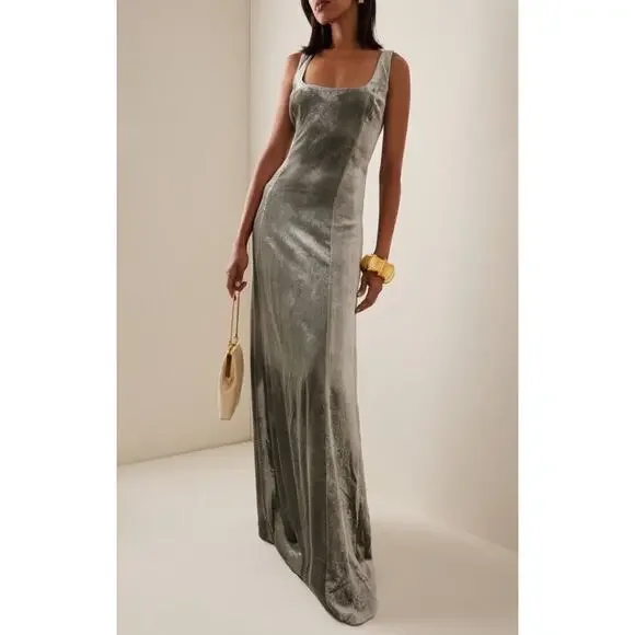 Ralph Lauren Collection Purple Label Velvet Ball Gown Evening Dress Metallic $5K